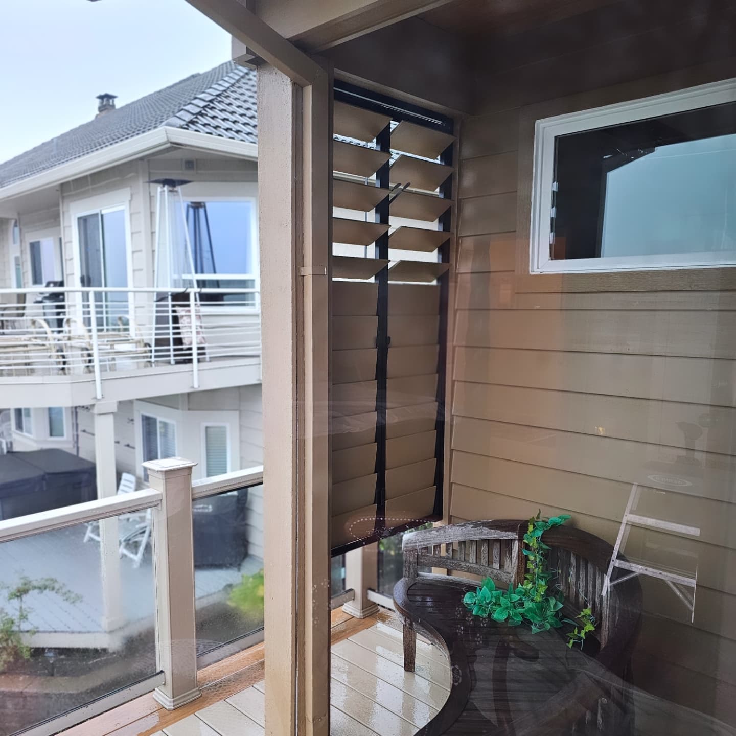 Exterior solar roller shade detail